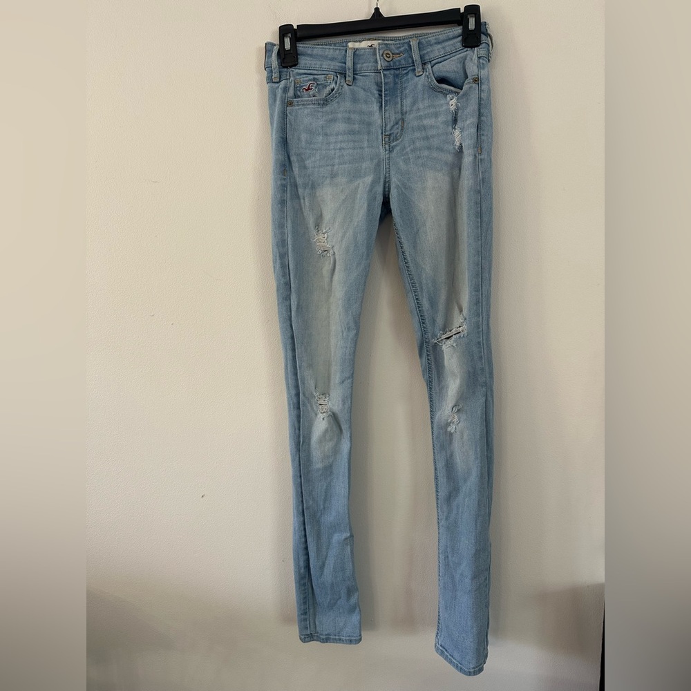 Hollister Light Blue Distressed Skinny Jeans